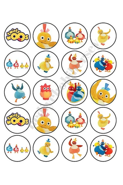 hediyehobihersey Twirlywoos Yenilebilir Kağıt Pasta Resmi Kurabiye Baskısı Pirinç Kağıdı Pasta Kurabiye Baskısı ürün görseli 1