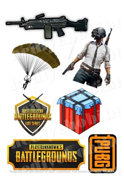 hediyehobihersey Pubg Yenilebilir Gıda Baskısı, Yenilebilir Pasta Süsü, Kurabiye Şekerli Kağıt ürün görseli 1