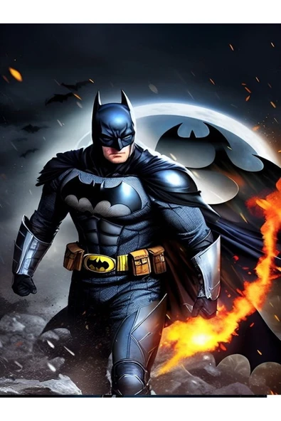 hediyehobihersey Dikdörtgen Pasta Batman Şekerli Kağıda Baskı Yenilebilir Kağıt Pasta Baskısı ürün görseli 1