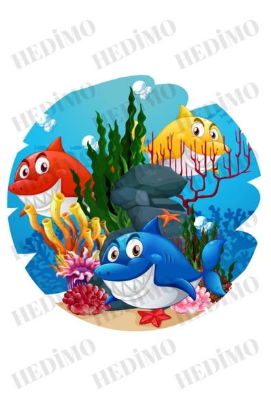 hedimo Shark Resimli Yenilebilir Pasta Ve Kurabiye Baskı Kağıdı ürün görseli 1