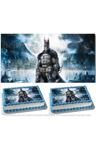 hediyehobihersey Batman Yenilebilir Gıda Baskısı, Yenilebilir Pasta Süsü, Kurabiye Şekerli Kağıt ürün görseli 1