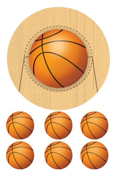 hediyehobihersey Basketbol Temalı Yenilebilir Resimli Pasta Kurabiye Üstü Şeker Kağıt Baskısı ürün görseli 1