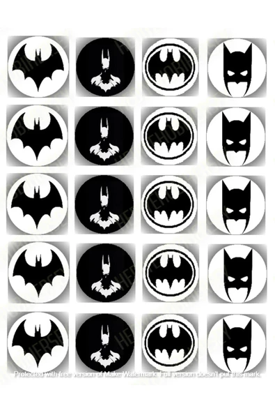 hediyehobihersey Batman Logo Yenilebilir Gıda Baskısı, Yenilebilir Pasta Süsü, Şekerli Kağıt ürün görseli 1