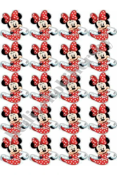 hediyehobihersey Yenilebilir Pasta Resmi Kurabiye Baskısı Pirinç Kağıdı Minnie Mouse Pasta Kurabiye Baskısı ürün görseli 1