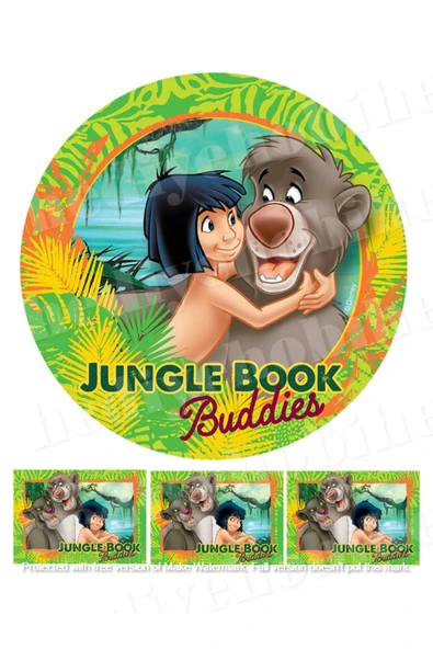 hediyehobihersey Orman Çocuğu Jungle Book Yenilebilir Gıda Baskısı, Yenilebilir Pasta Süsü, Kurabiye Şekerli Kağıt ürün görseli 1
