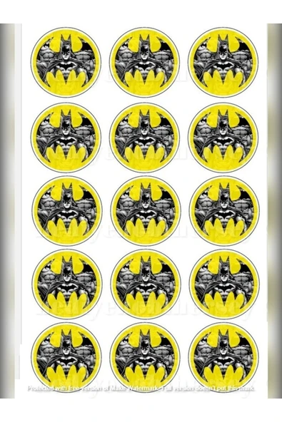 hediyehobihersey Batman Yenilebilir Gıda Baskısı, Yenilebilir Pasta Süsü, Kurabiye Şekerli Kağıt ürün görseli 1