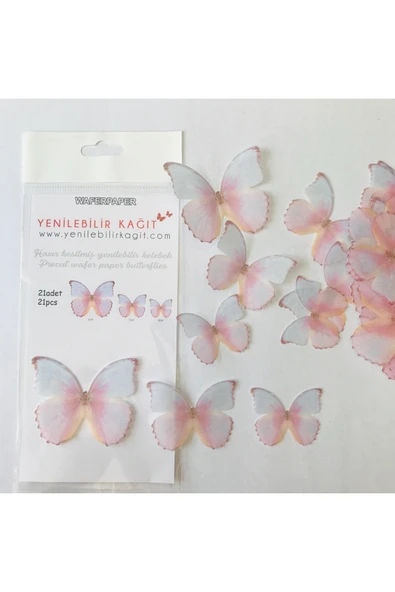 Yenilebilir Kağıt Wafer paper Hazır Kesilmiş Kelebekler ürün görseli 1