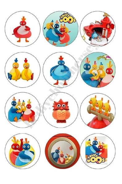 hediyehobihersey Twirlywoos Yenilebilir Kağıt Pasta Resmi Kurabiye Baskısı Pirinç Kağıdı Pasta Kurabiye Baskısı ürün görseli 1