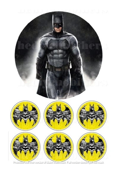 hediyehobihersey Batman Yenilebilir Gıda Baskısı, Yenilebilir Pasta Süsü, Kurabiye Şekerli Kağıt ürün görseli 1