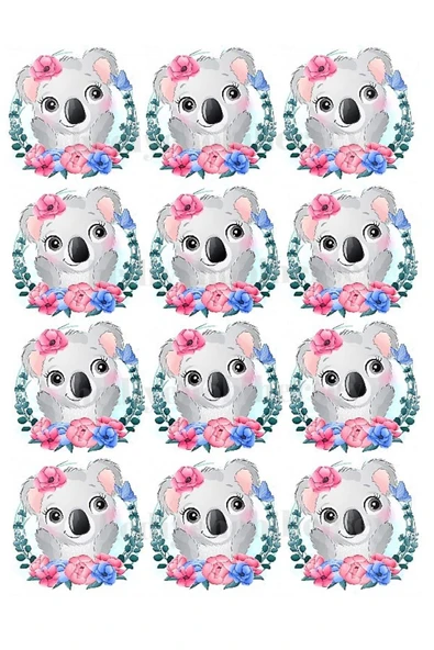 hediyehobihersey Koala Resimli Yenilebilir Şeker Kağıt Pasta Ve Kurabiye Baskısı, Koala Yenilebilir Kağıt Baskı ürün görseli 1