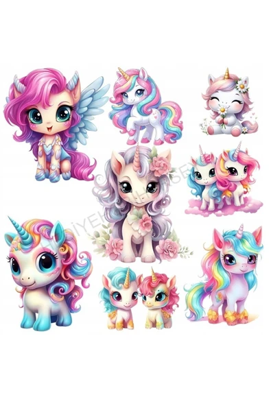 hediyehobihersey Yeni Unicorn Yenilebilir Resimli Pasta, Pasta Resmi, Şekerli Kağıt Baskısı ürün görseli 1