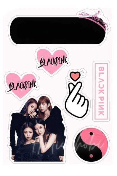 hediyehobihersey Black Pink Resimli Yenilebilir Pasta Üstü Şeker Kağıdı Baskısı Yenilebilir Baskı ürün görseli 1