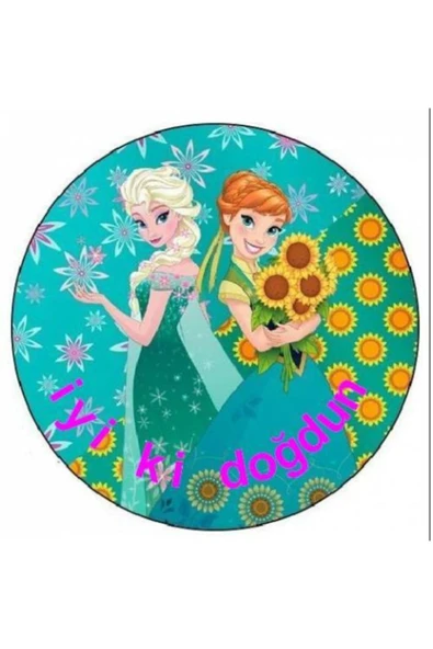 Yenilebilir Kağıt Wafer paper For Elsa Resimli Özel Yuvarlak Ve Kare Şekerli Kağıt Yenilebilir Kağıt Üzerine Resimli Pasta Baskısı ürün görseli 1