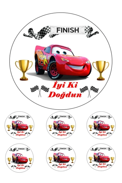 Pasta9 Yenilebilir Pasta Resmi Şimşek Meccuen Pirinç Kağıdından 6-8-10 Kişilik Pastaya Uygun 16 Cm ürün görseli 1