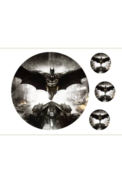 hediyehobihersey Batman Yenilebilir Resimli Pasta, Pasta Resmi, Şekerli Kağıt Baskısı, Yenilebilir Kağıt ürün görseli 1