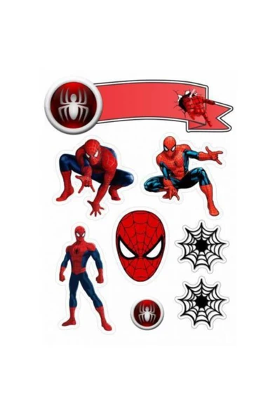 Yenilebilir Kağıt Wafer paper For Spiderman Ve Arkadaşları Pasta Dekoru Şekerli Kağıt Baskı (21 X 29 Cm) Resimli Pasta Baskısı ürün görseli 1