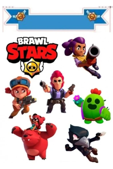 Yenilebilir Kağıt Wafer paper Blawlstars Şekerli Yenilebilir Kağıda Resimli Pasta Dekoru Baskısı ürün görseli 1