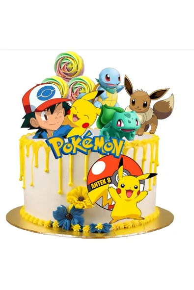 hediyehobihersey Pokemon Pikaju Şekerli Kağıda Baskı Yenilebilir Kağıt Pasta Baskısı ürün görseli 1