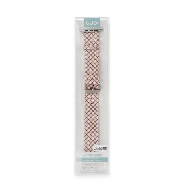 Apple Watch 38mm Karo Motif Kordon - Pembe - Resim 2