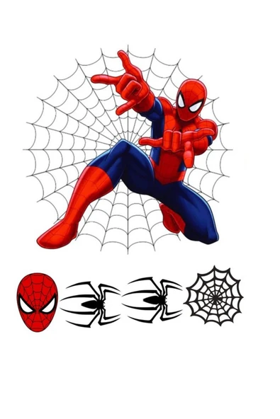 hediyehobihersey Örümcek Adam Şekerli Kağıda Baskı Yenilebilir Kağıt Pasta Baskısı ürün görseli 1