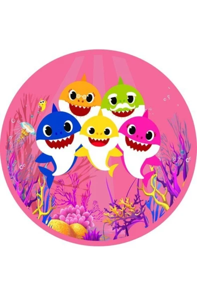 hediyehobihersey Baby Shark Yenilebilir Resimli Pasta Şeker Kağıt Baskısı ürün görseli 1