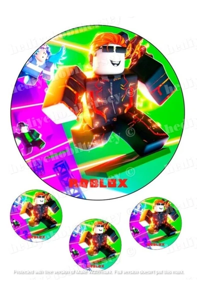 hediyehobihersey Roblox Yenilebilir Baskı, Pasta Süsü, Şekerli Kağıt Kurabiye Ve Pasta Baskısı ürün görseli 1