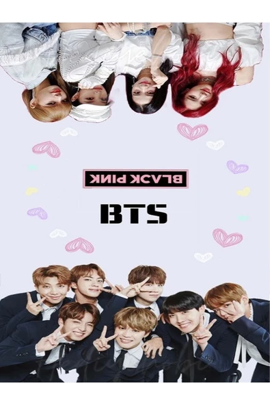 hediyehobihersey Bts Ve Black Pink Resimli Yenilebilir Pasta Üstü Şeker Kağıdı Baskısı, Yenilebilir Baskı ürün görseli 1