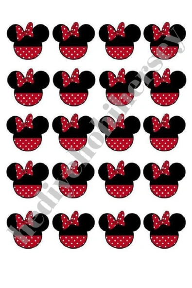 hediyehobihersey Yenilebilir Pasta Resmi Kurabiye Baskısı Pirinç Kağıdı Minnie Mouse Pasta Kurabiye Baskısı ürün görseli 1