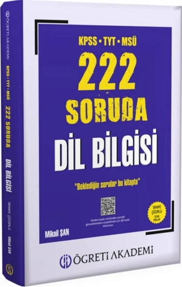 KPSS TYT MSÜ 222 Soruda Dil Bilgisi Tamamı Çözümlü Özgün Sorular Öğreti Akademi ürün görseli 1