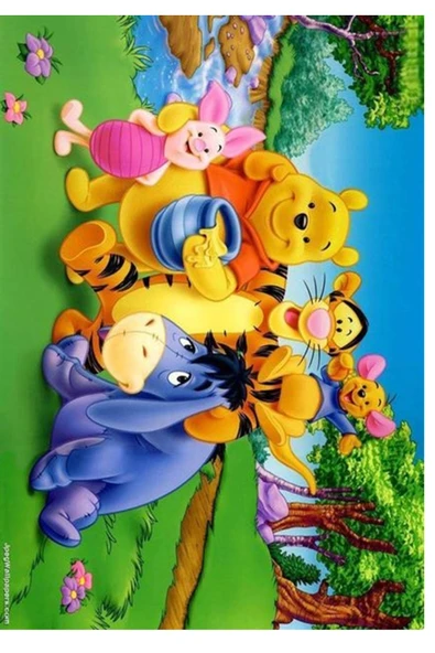 hediyehobihersey Dikdörtgen Winnie The Pooh Şekerli Kağıda Baskı Yenilebilir Kağıt Pasta Baskısı ürün görseli 1