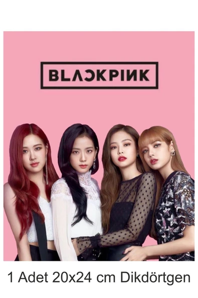 hediyehobihersey Black Pink Büyük Boy 20x24 cm A4 Yenilebilir Pasta Kurabiye Şeker Hamuru Kağıt Baskısı Dikdörtgen ürün görseli 1