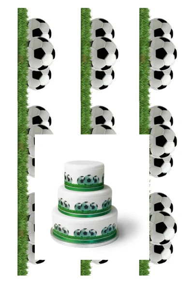 hediyehobihersey Futbol Top Pasta Yan Dekor Şekerli Kağıda Baskı Yenilebilir Kağıt Pasta Baskısı ürün görseli 1