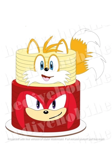 hediyehobihersey Yeni Sonic Yenilebilir Gıda Baskısı, Yenilebilir Pasta Süsü, Kurabiye Şekerli Kağıt ürün görseli 1