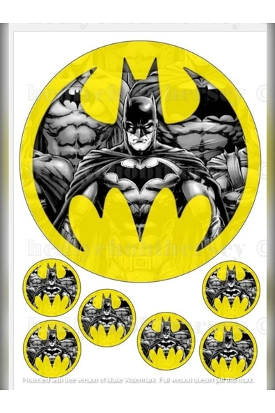 hediyehobihersey Batman Yenilebilir Gıda Baskısı, Yenilebilir Pasta Süsü, Kurabiye Şekerli Kağıt ürün görseli 1