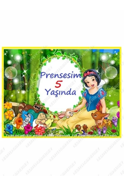 hediyehobihersey Pamuk Prenses Yenilebilir Kolayca Kesilir Resimli Pasta Için Şekerli Kağıt Yenilebilir Baskı ürün görseli 1