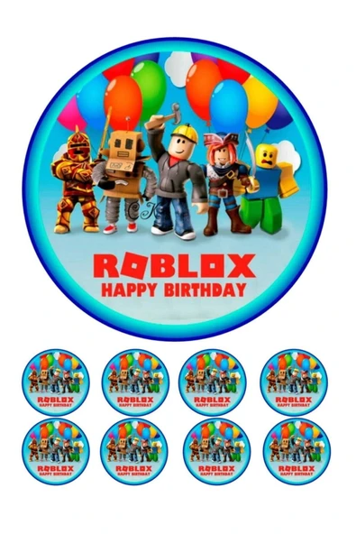 hedimo Roblox Resimli Yenilebilir Şekerli Pasta Ve Kurabiye Baskı Kağıdı ürün görseli 1