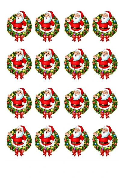 hediyehobihersey Yeni Yıl Noel Kurabiye Baskısı, Şekerli Kağıda Baskı Yenilebilir Kağıt Baskısı ürün görseli 1