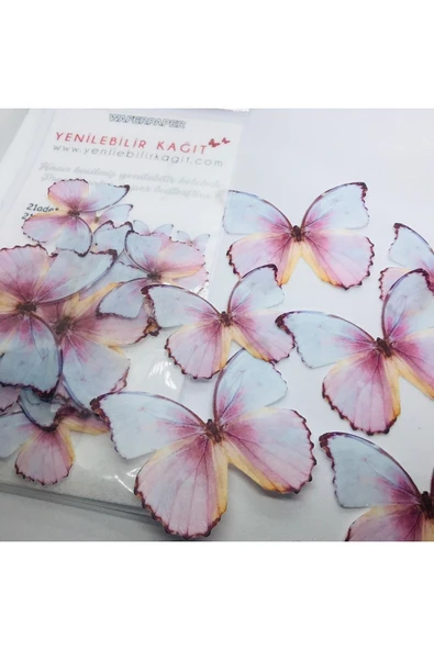 Yenilebilir Kağıt Wafer paper Hazır Kesilmiş Kelebekler ürün görseli 1