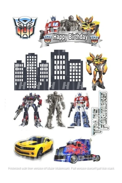 hediyehobihersey Transformers Yenilebilir Gıda Baskısı, Yenilebilir Pasta Süsü, Kurabiye Şekerli Kağıt ürün görseli 1