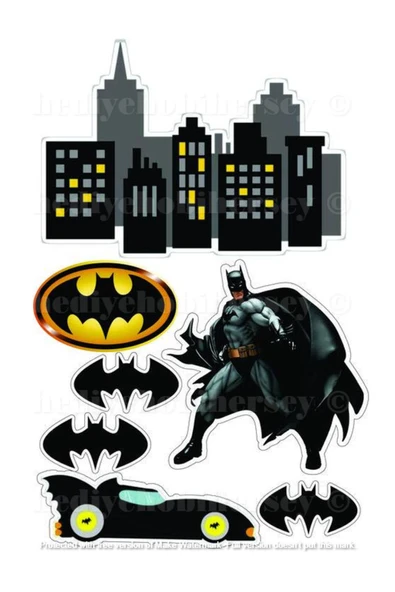 hediyehobihersey Batman Yenilebilir Gıda Baskısı, Yenilebilir Pasta Süsü, Kurabiye Şekerli Kağıt ürün görseli 1