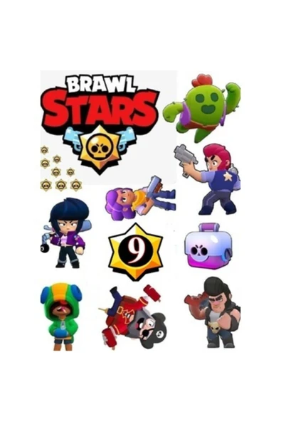Yenilebilir Kağıt Wafer paper Blawlstars Şekerli Yenilebilir Kağıda Resimli Pasta Dekoru Baskı ürün görseli 1