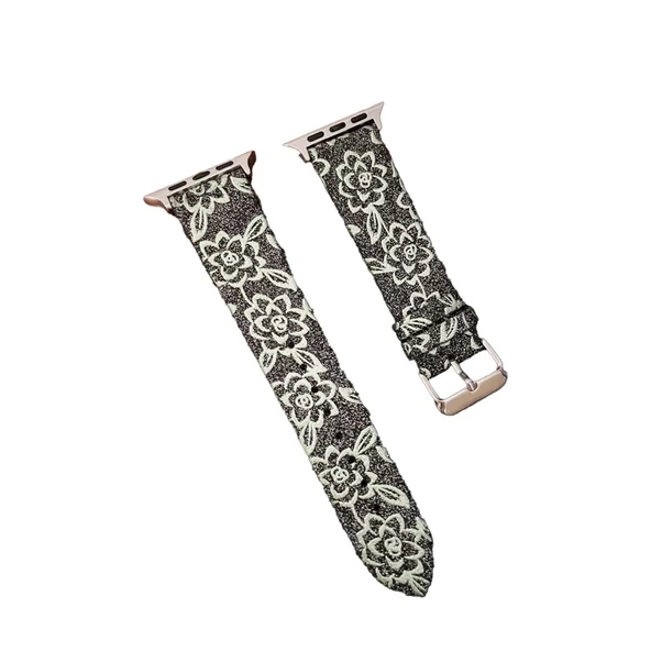 Apple Watch 42mm Creeper Desenli Kordon - Siyah ürün görseli 1