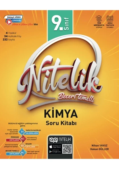 Nitelik Yayınları 9. Sınıf Kimya Soru Kitabı Beceri Temelli ürün görseli 1