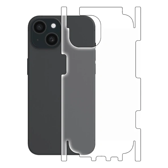 Iphone 15 ile Uyumlu 360 Arka Kaplama   Şeffaf ürün görseli 1