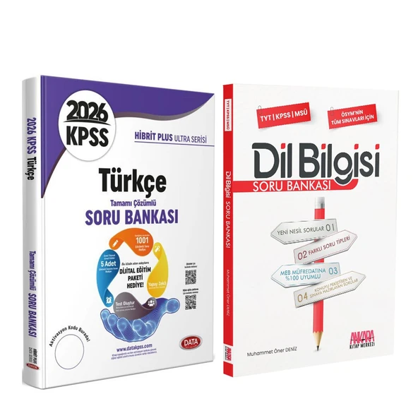 Data 2026 KPSS Türkçe Hibrit Plus Ultra Serisi ve AKM Dil Bilgisi Soru Bankası Seti 2 Kitap ürün görseli 1