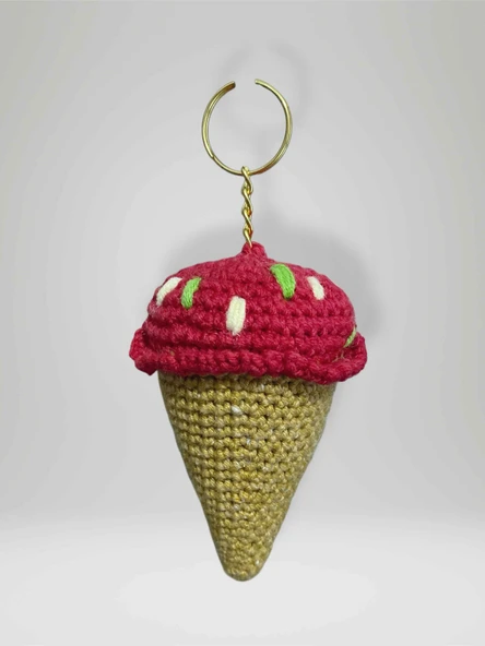 Amigurumi Külah Anahtarlık 10-11 cm Sevimli El Örgüsü Hediyelik Anahtar ve Çanta Aksesuarı (kod:102) ürün görseli 1