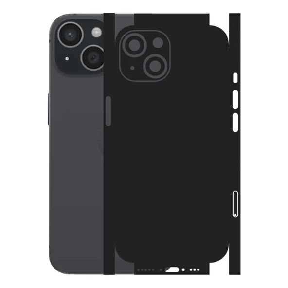 Iphone 15 ile Uyumlu 360 Arka Kaplama   Mat Siyah ürün görseli 1