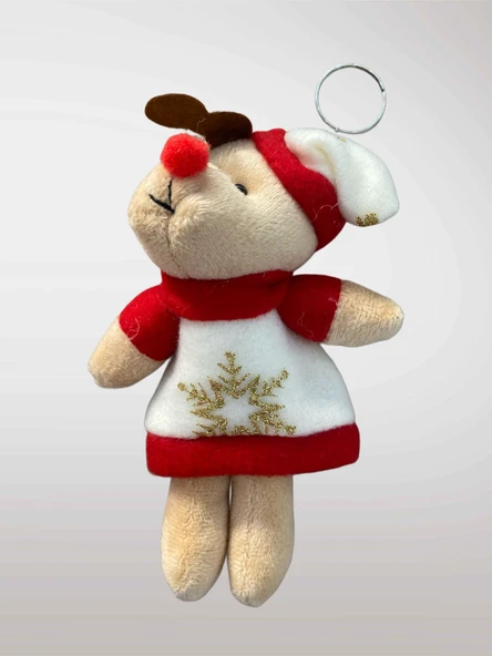 YILBAŞI Temalı Peluş Anahtarlık Çanta Süsü Ağaç Süsü Dekor Süsü Hediye (13-15 cm) (kod:122) ürün görseli 1