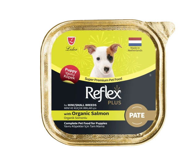Reflex Plus Puppy Pate Organik Somonlu Mini ve Küçük Irk Yavru Köpek Yaş Maması 85 Gr ürün görseli 1