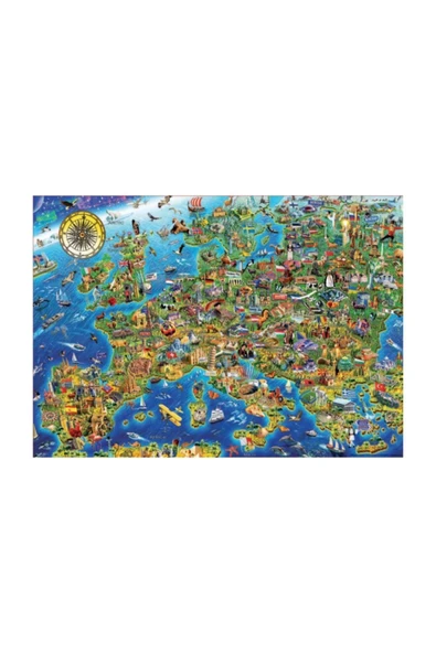Educa Puzzle Educa 500 Parça Çılgın Avrupa Haritası Puzzle ürün görseli 1